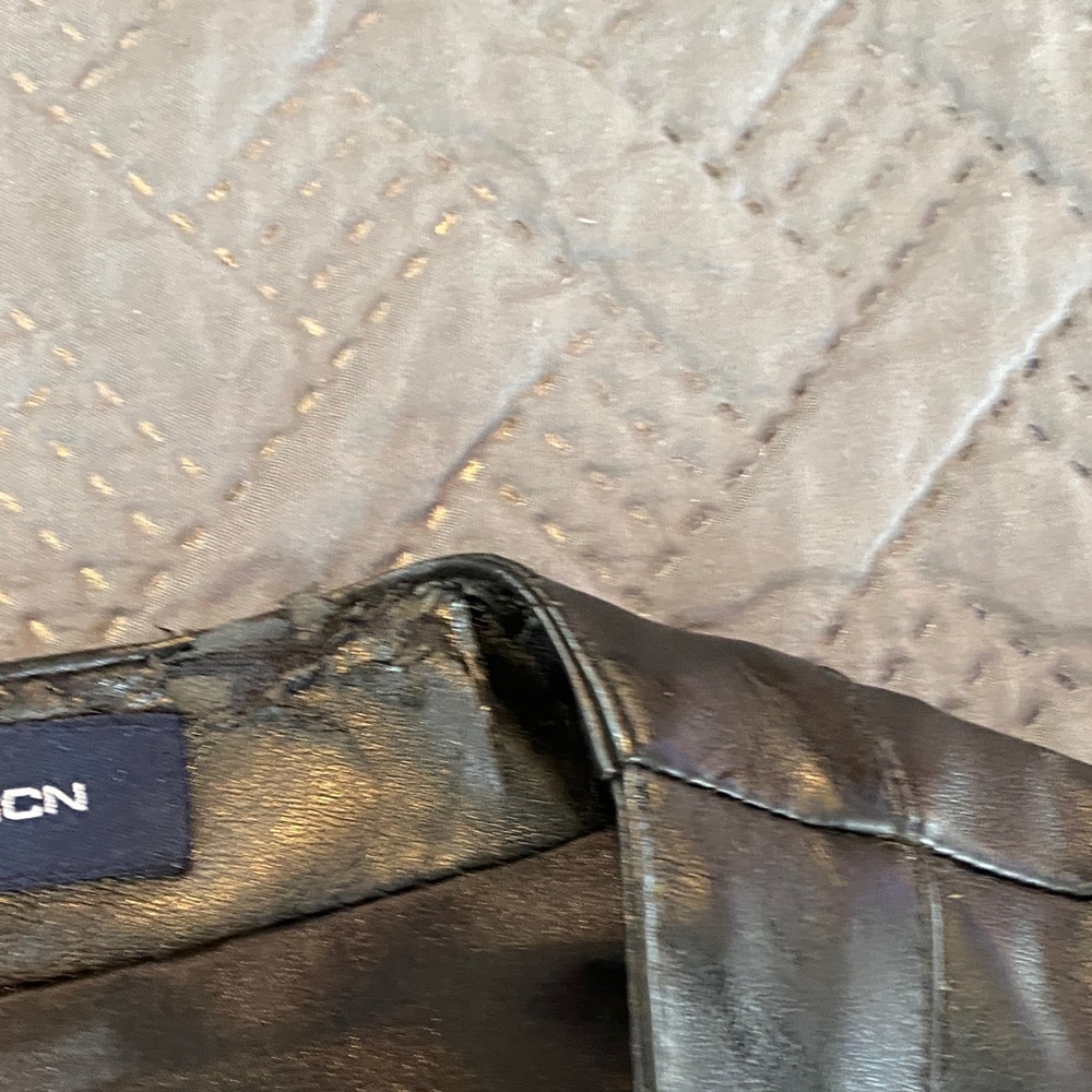 French Connection Dark Leather Jacket - image 5